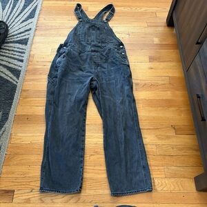 Old Navy Dark Gray Denim Overalls Jumpsuit